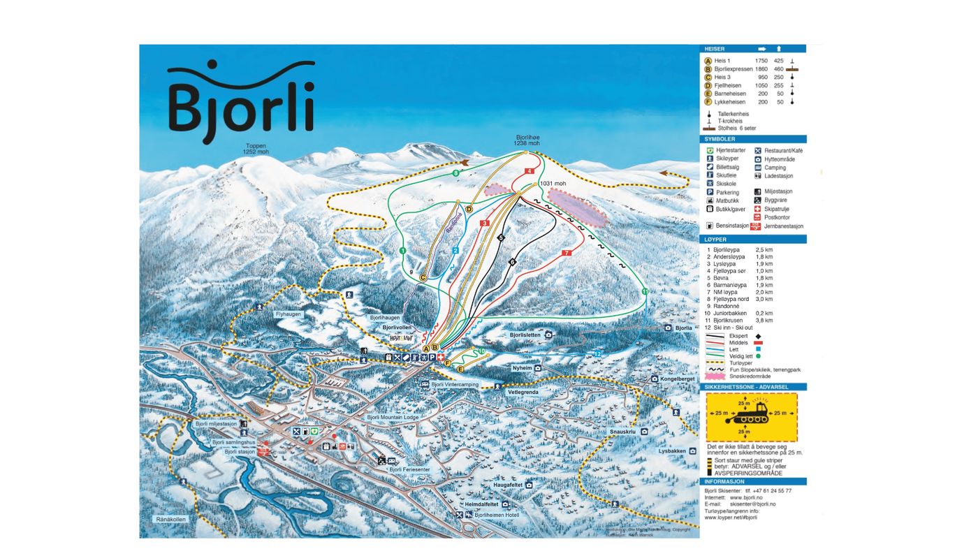 piste map for Bjorli Skisenter AS