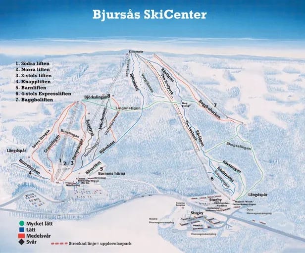 piste map for Bjursås SkiCenter
