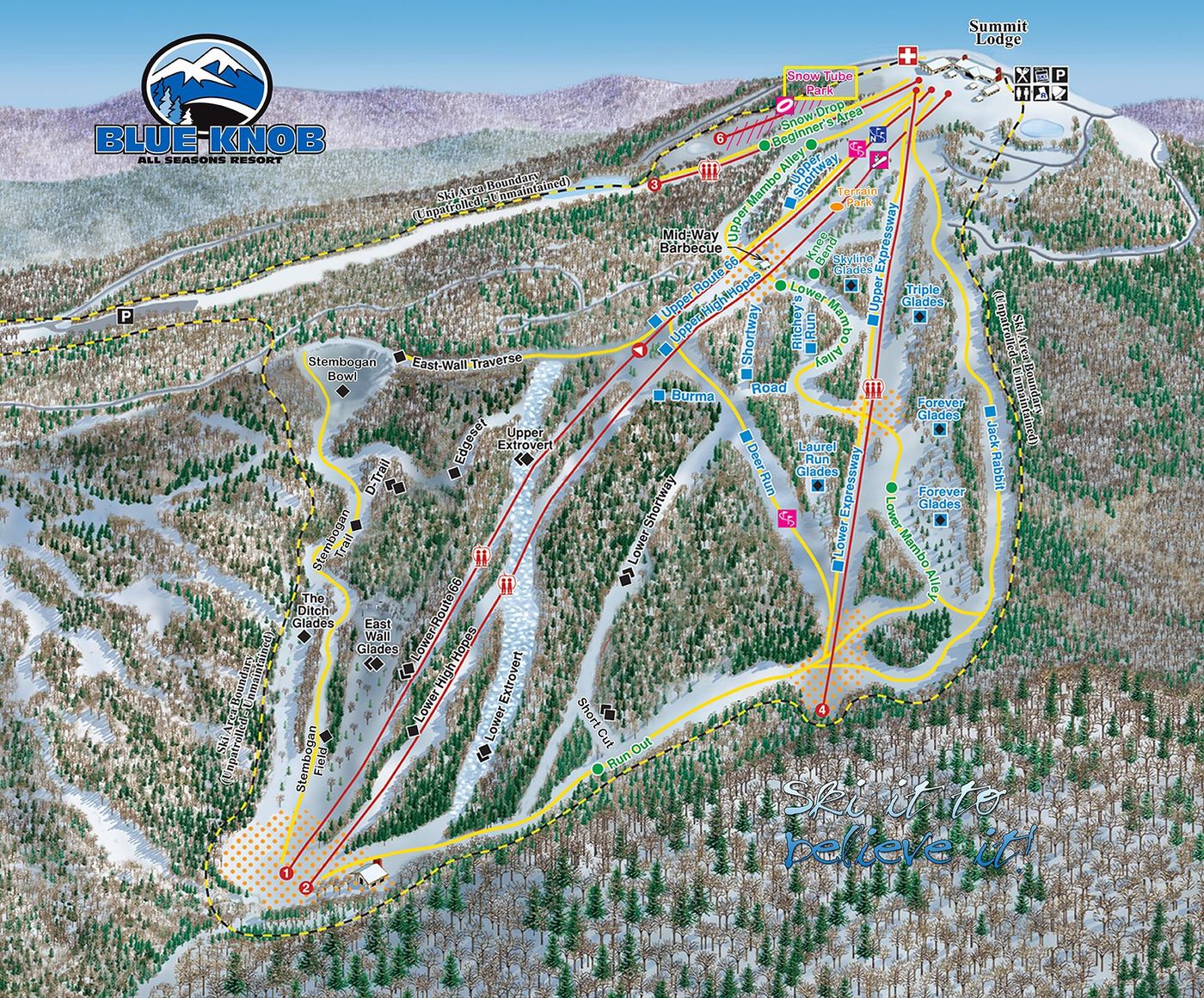 piste map for Blue Knob