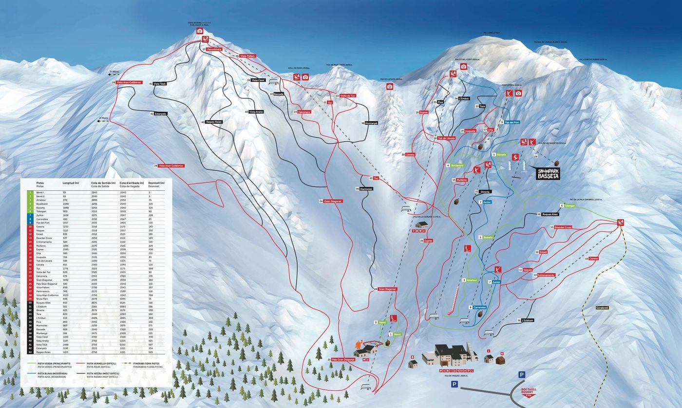 piste map for Boí Taüll
