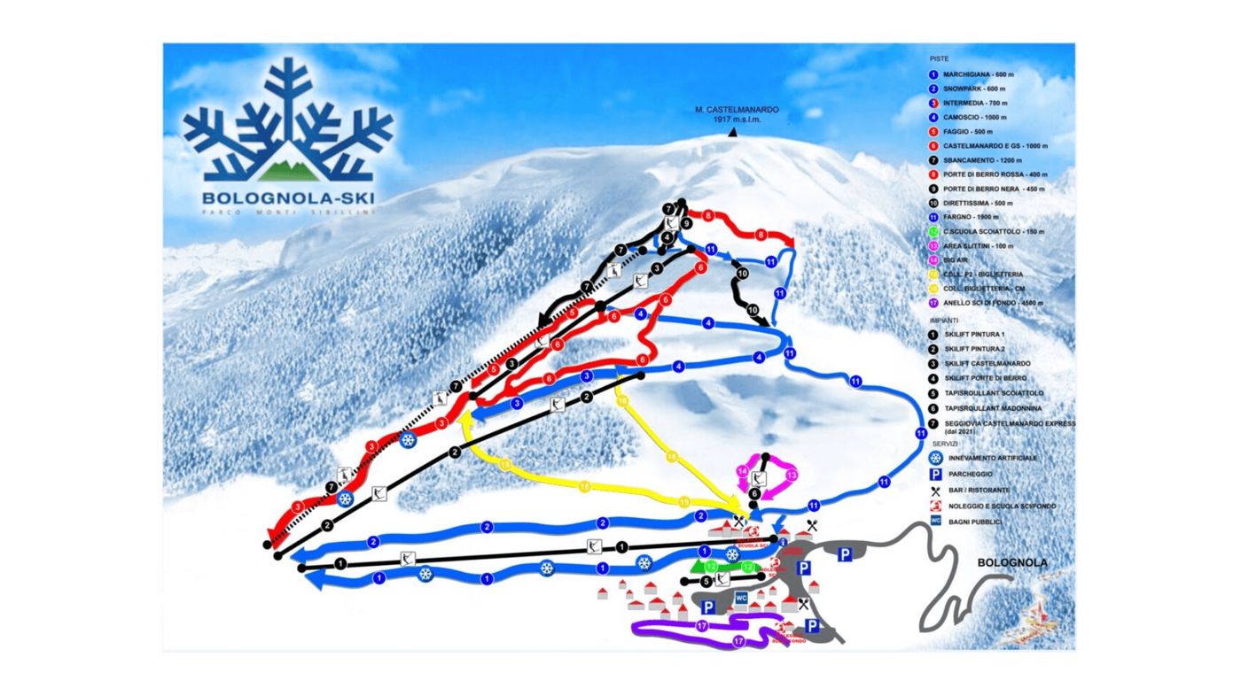 piste map for Bolognola