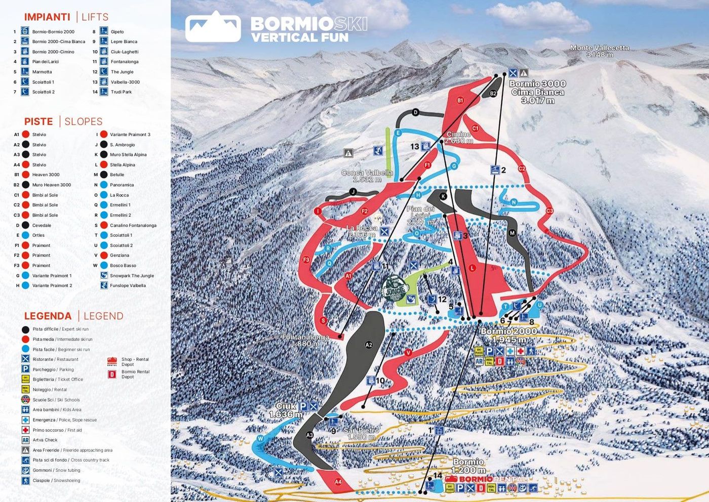 piste map for Bormio