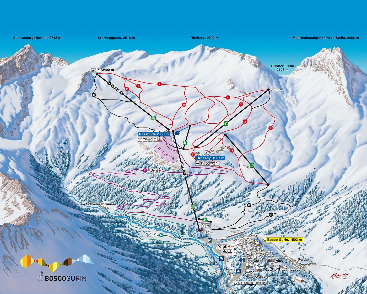 piste map for Bosco Gurin