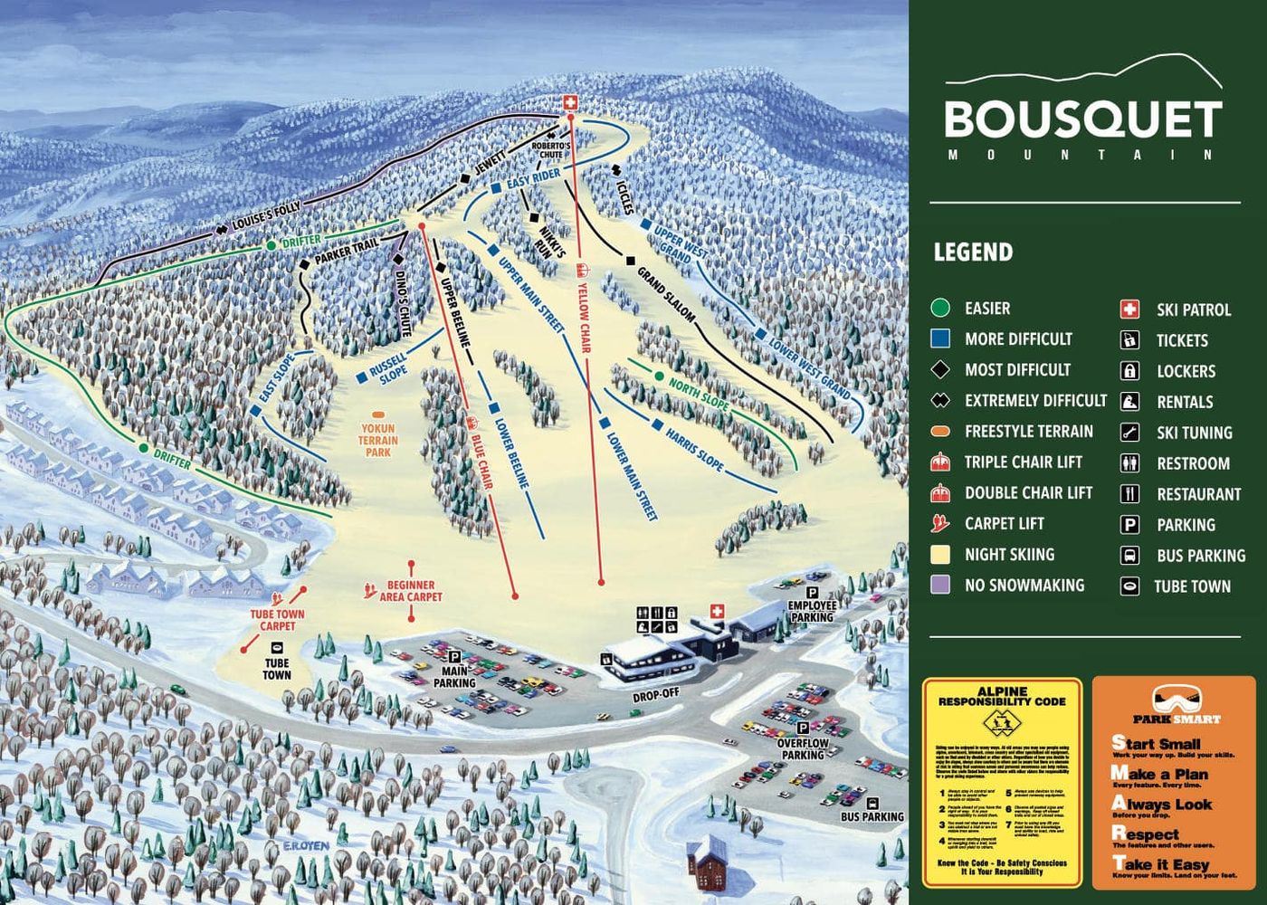 piste map for Bousquet Ski Area