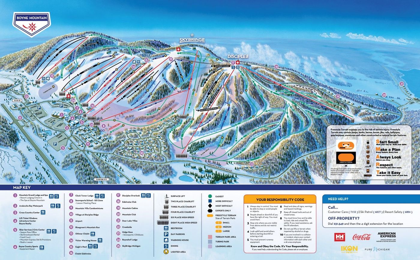 piste map for Boyne Mountain Resort