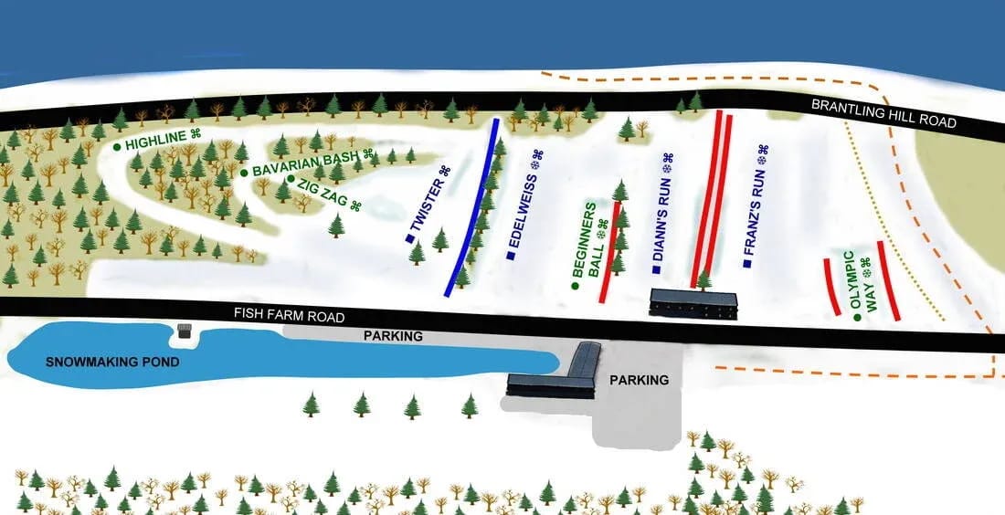 piste map for Brantling Ski Slopes