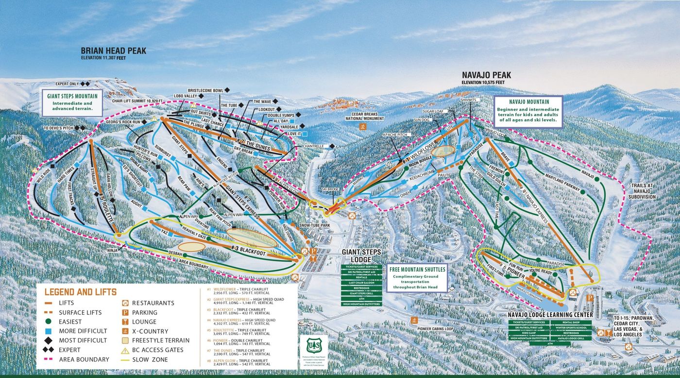 piste map for Brian Head Resort