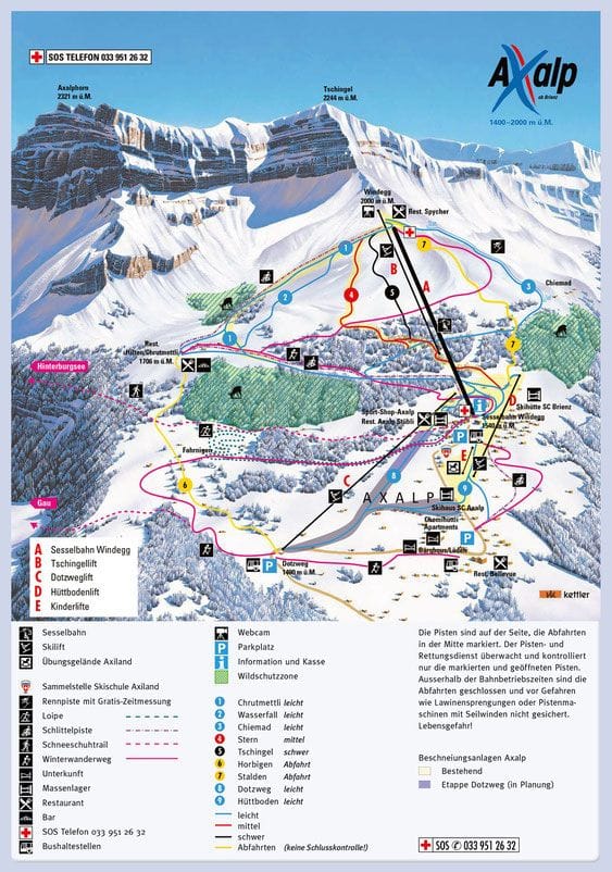 piste map for Brienz - Axalp