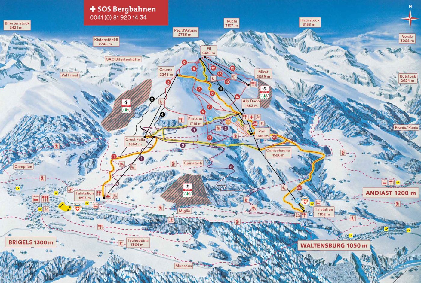 piste map for Brigels - Breil