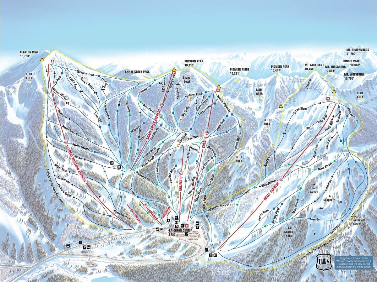 piste map for Brighton Resort