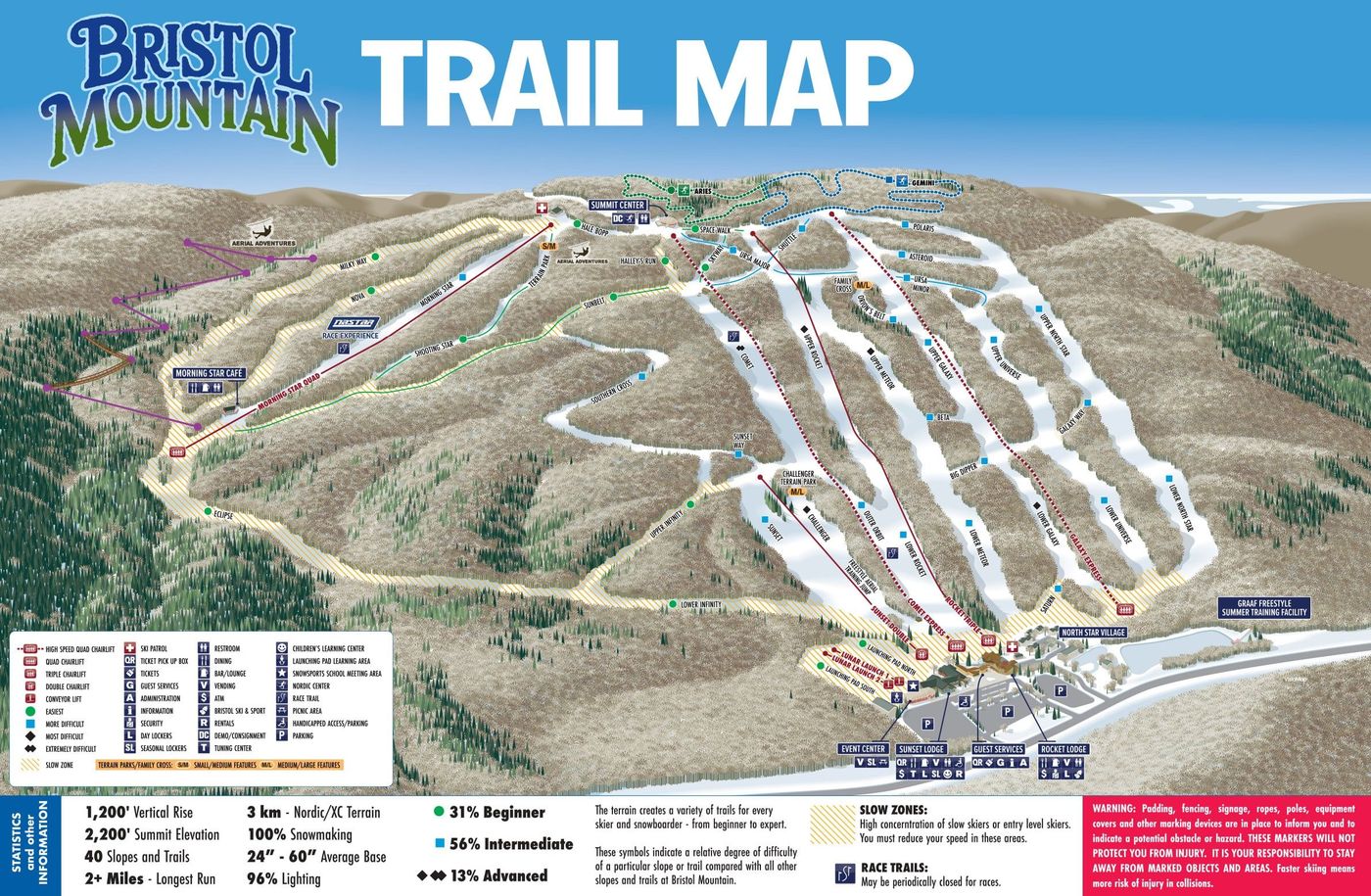 piste map for Bristol Mountain