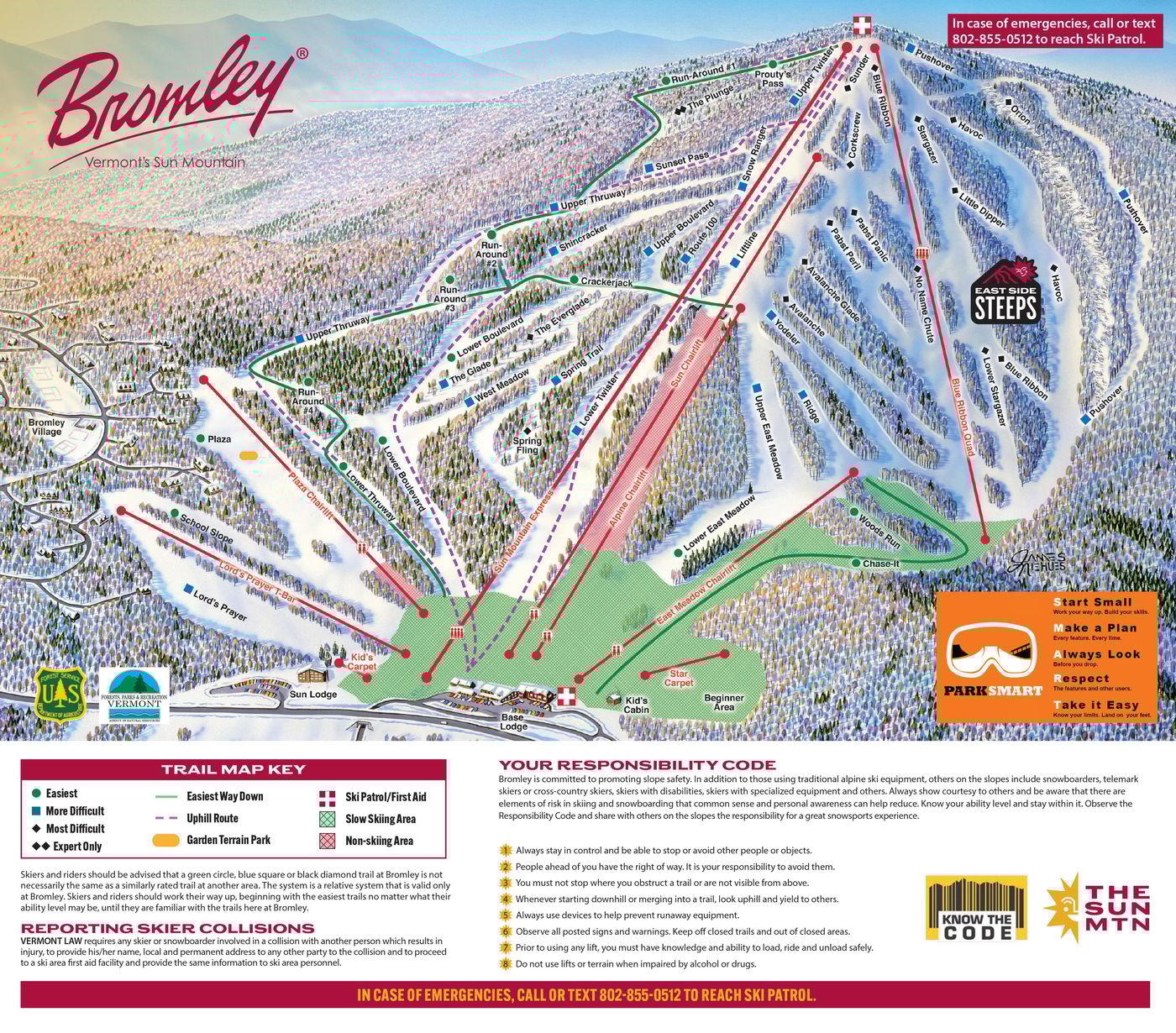 piste map for Bromley Mountain