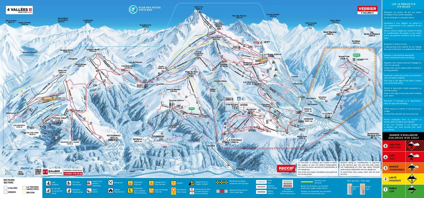 piste map for Bruson et Val de Bagnes