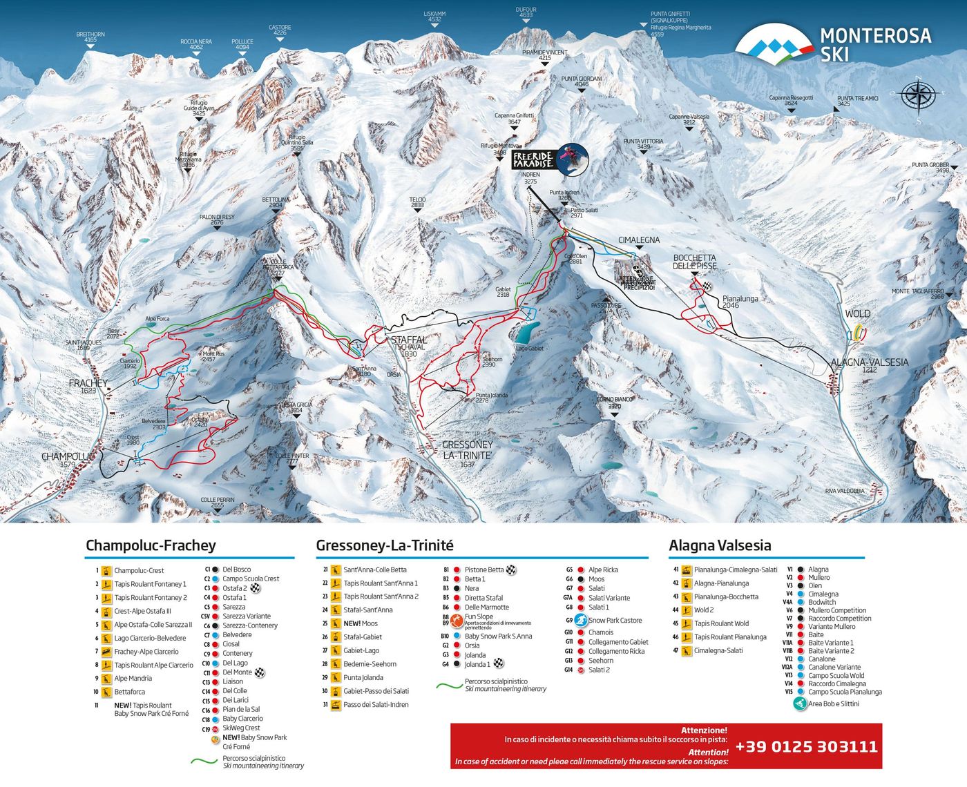 piste map for Brusson