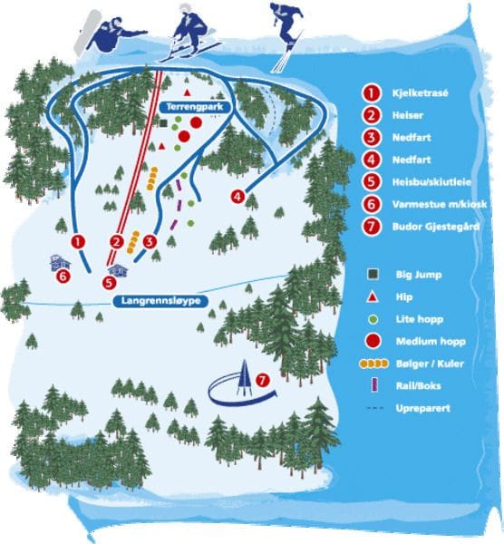 piste map for Budor