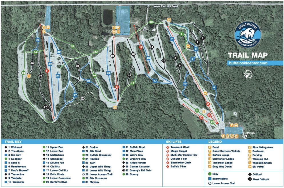 piste map for Buffalo Ski Club Ski Area