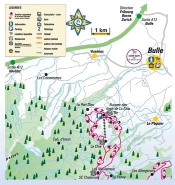 piste map for Bulle - La Chia