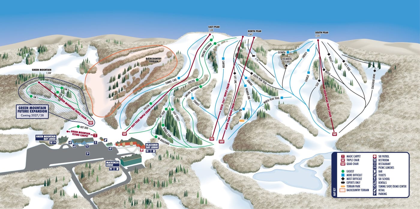 piste map for Caberfae Peaks