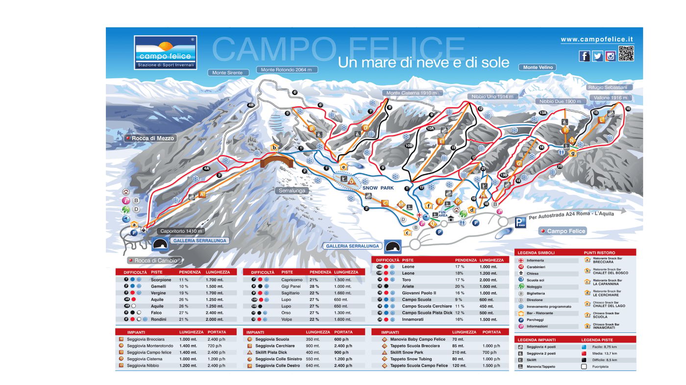 piste map for Campo Felice - Rocca di Cambio