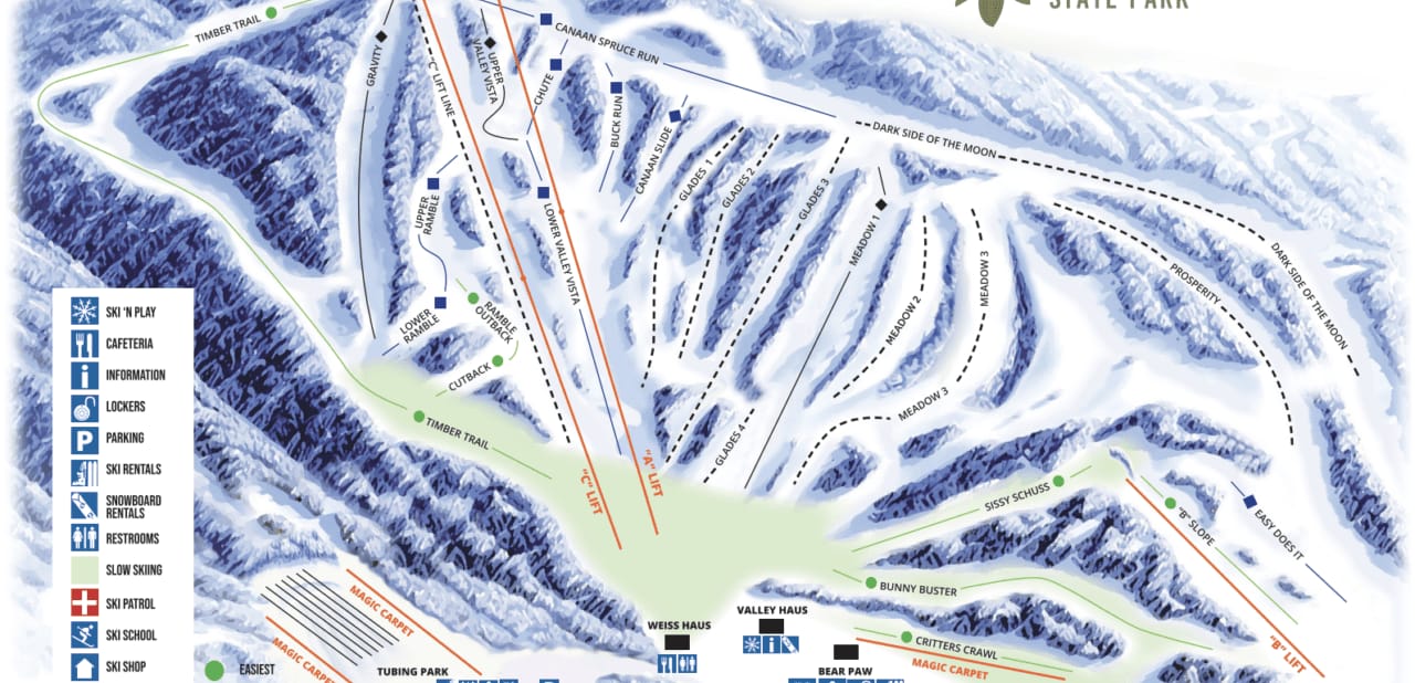 piste map for Canaan Valley Resort