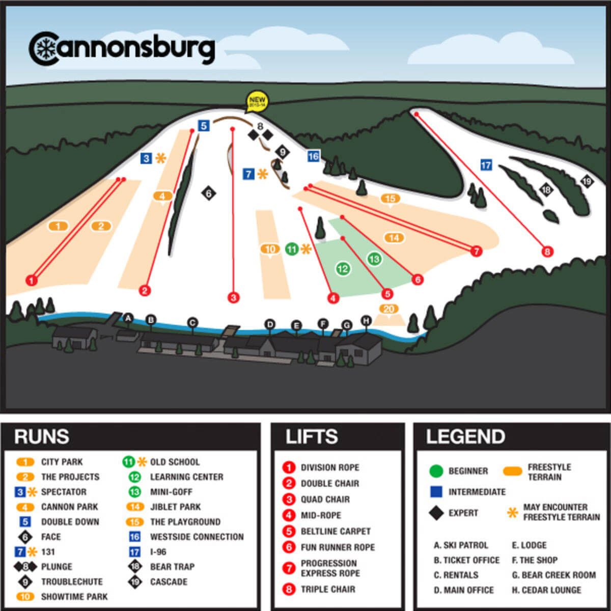 piste map for Cannonsburg