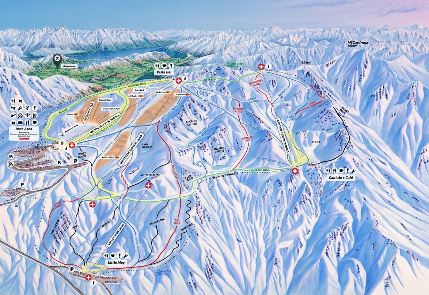 piste map for Cardrona Alpine Resort