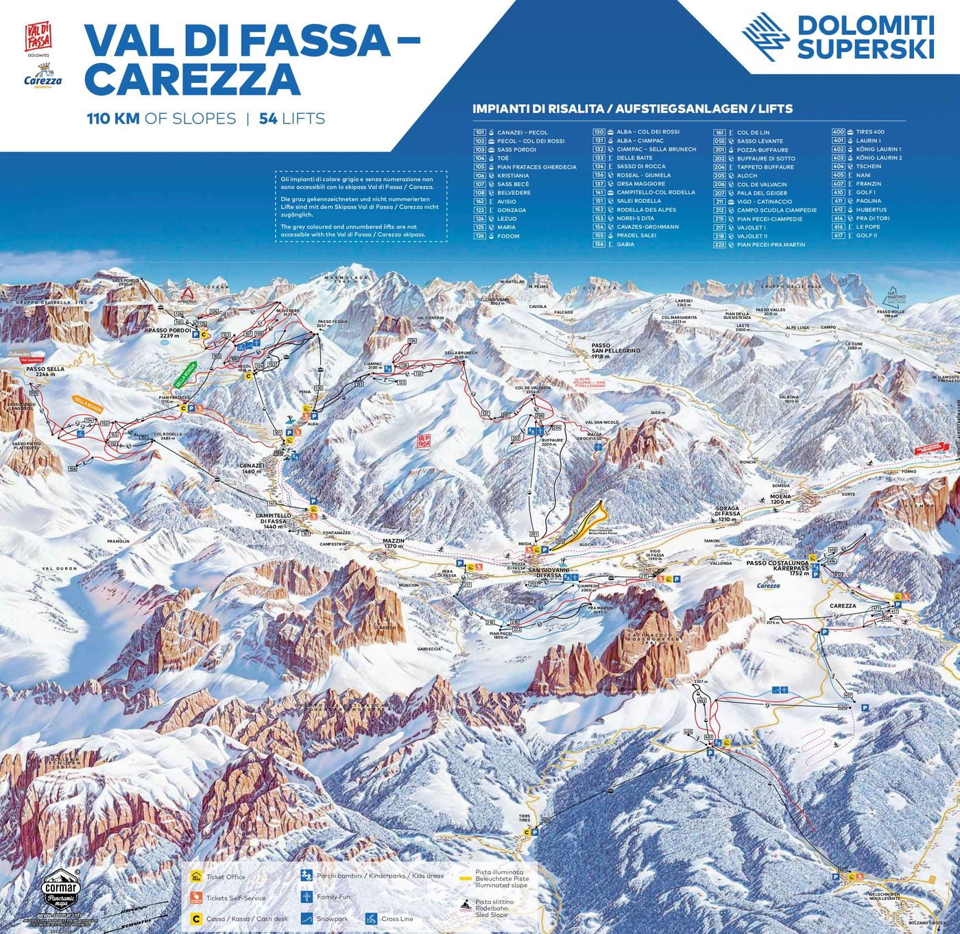 piste map for Carezza Ski