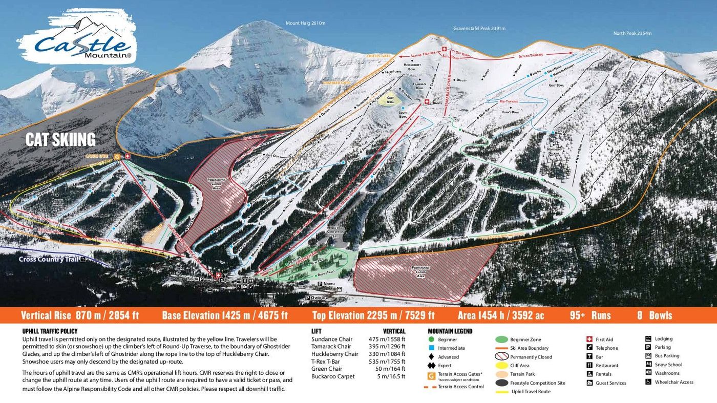 piste map for Castle Mountain