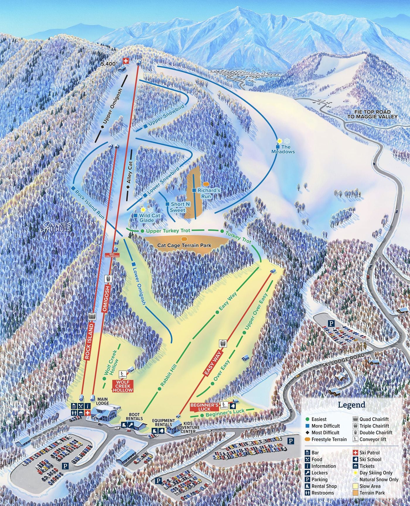 piste map for Cataloochee Ski Area
