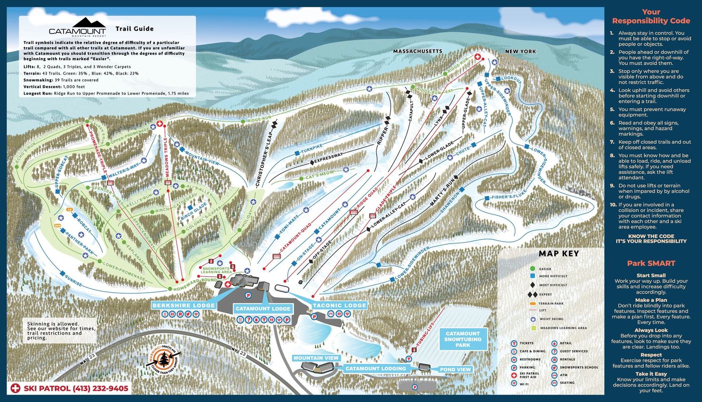 piste map for Catamount