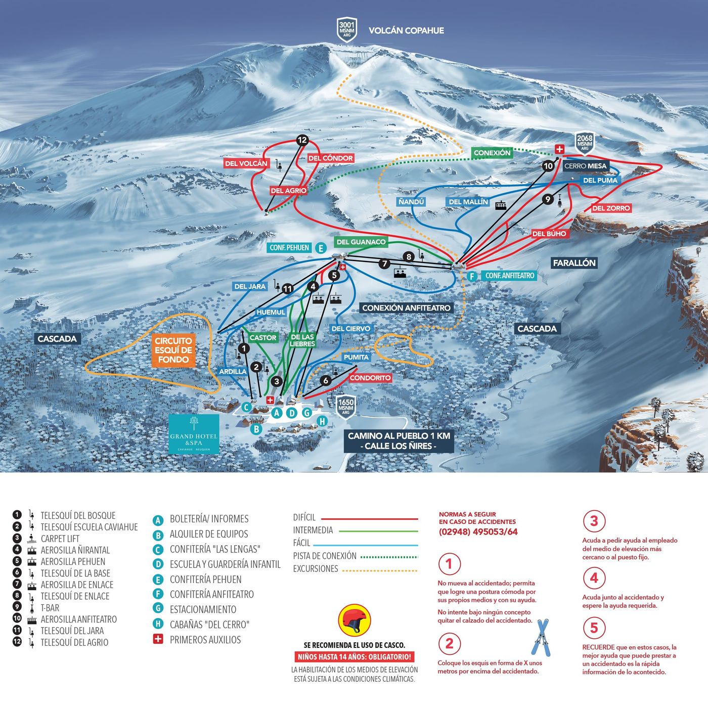 piste map for Caviahue