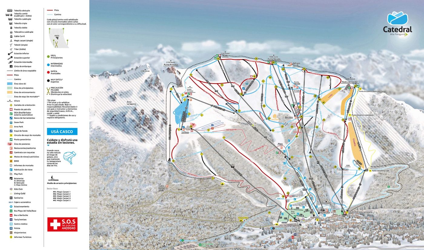 piste map for Cerro Catedral Alta Patagonia