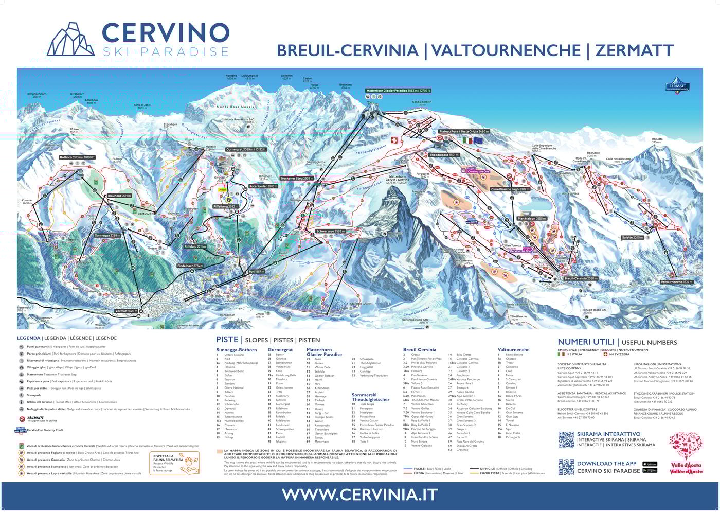piste map for Cervinia - Breuil