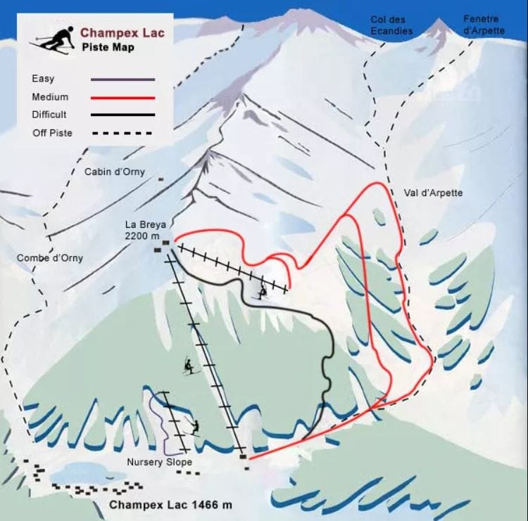 piste map for Champex - Lac