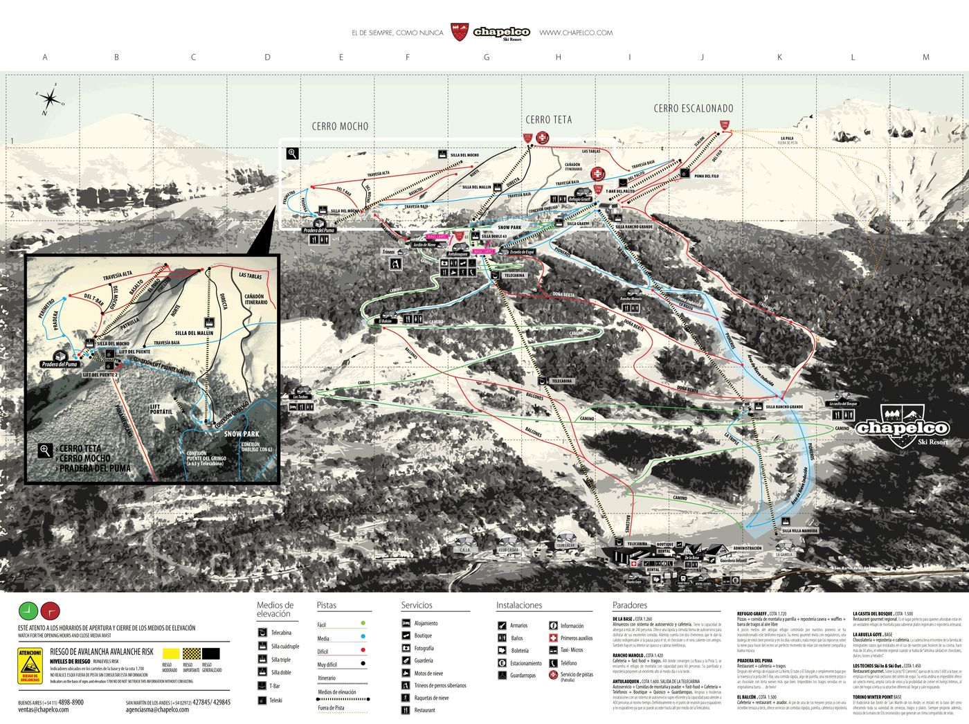 piste map for Chapelco
