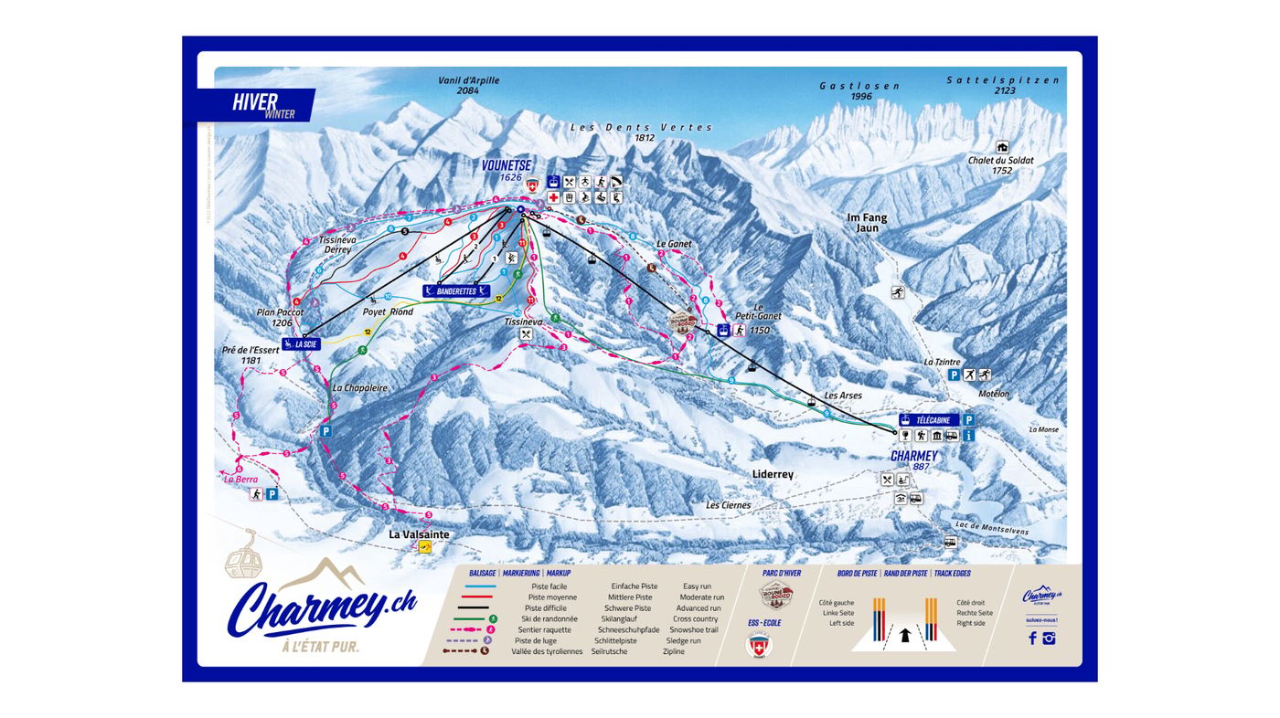 piste map for Charmey - Vounetse
