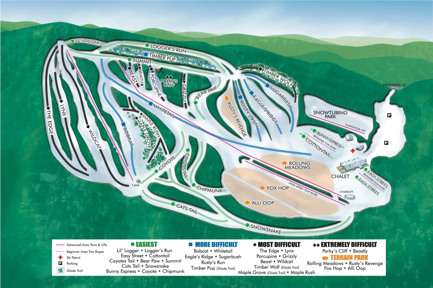 piste map for Christie Mountain