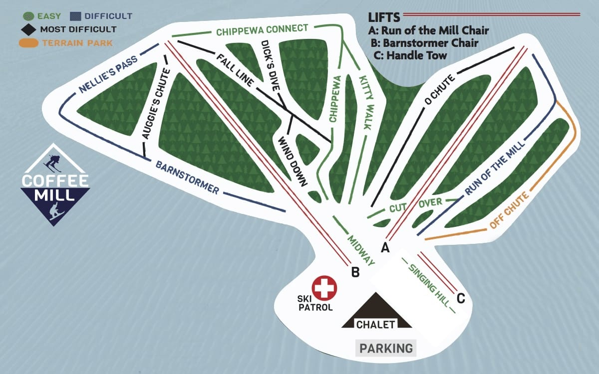 piste map for Coffee Mill Ski & Snowboard Resort