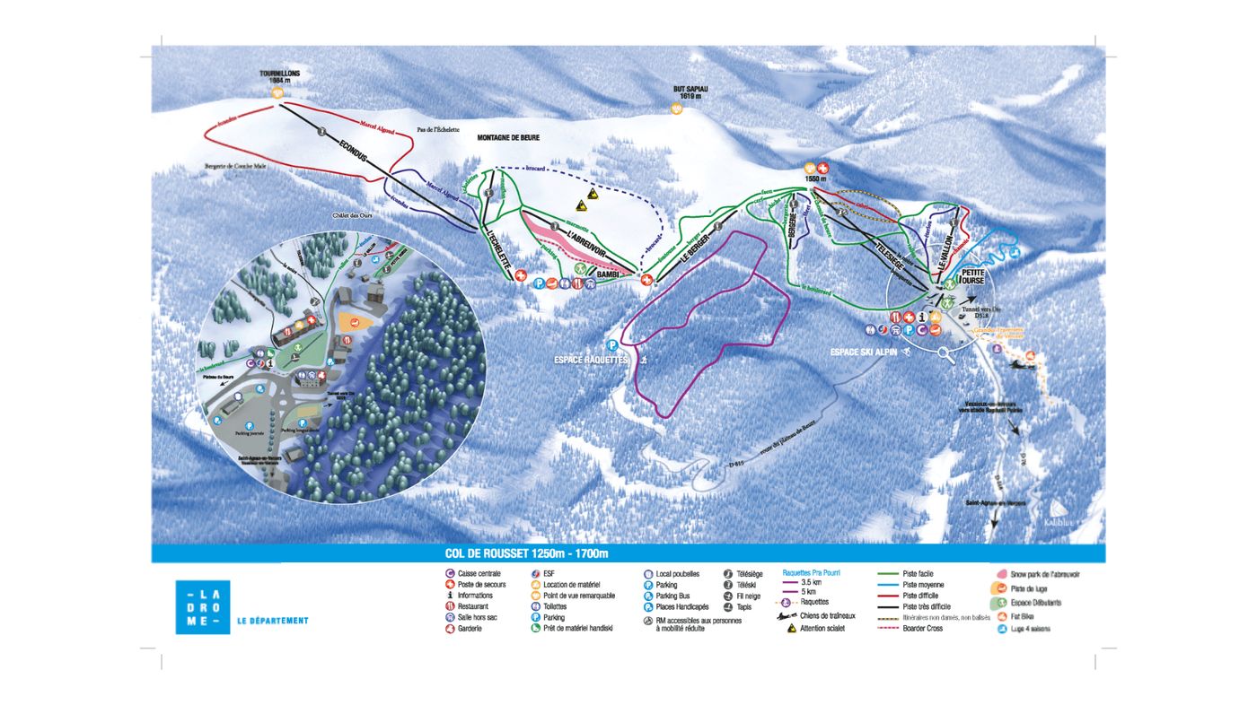 piste map for Col de Rousset