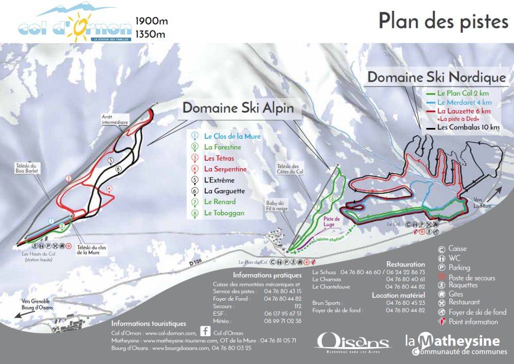 piste map for Col d'Ornon