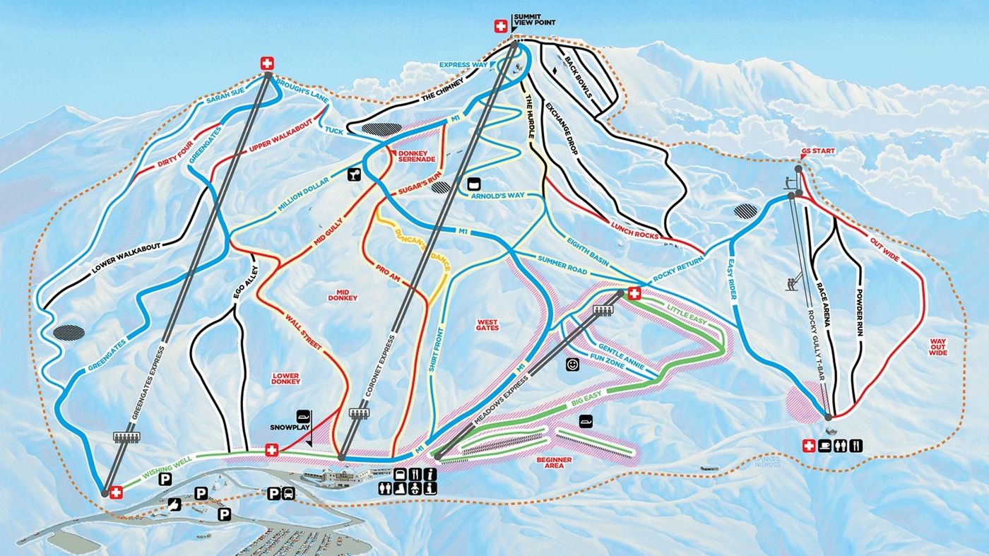 piste map for Coronet Peak