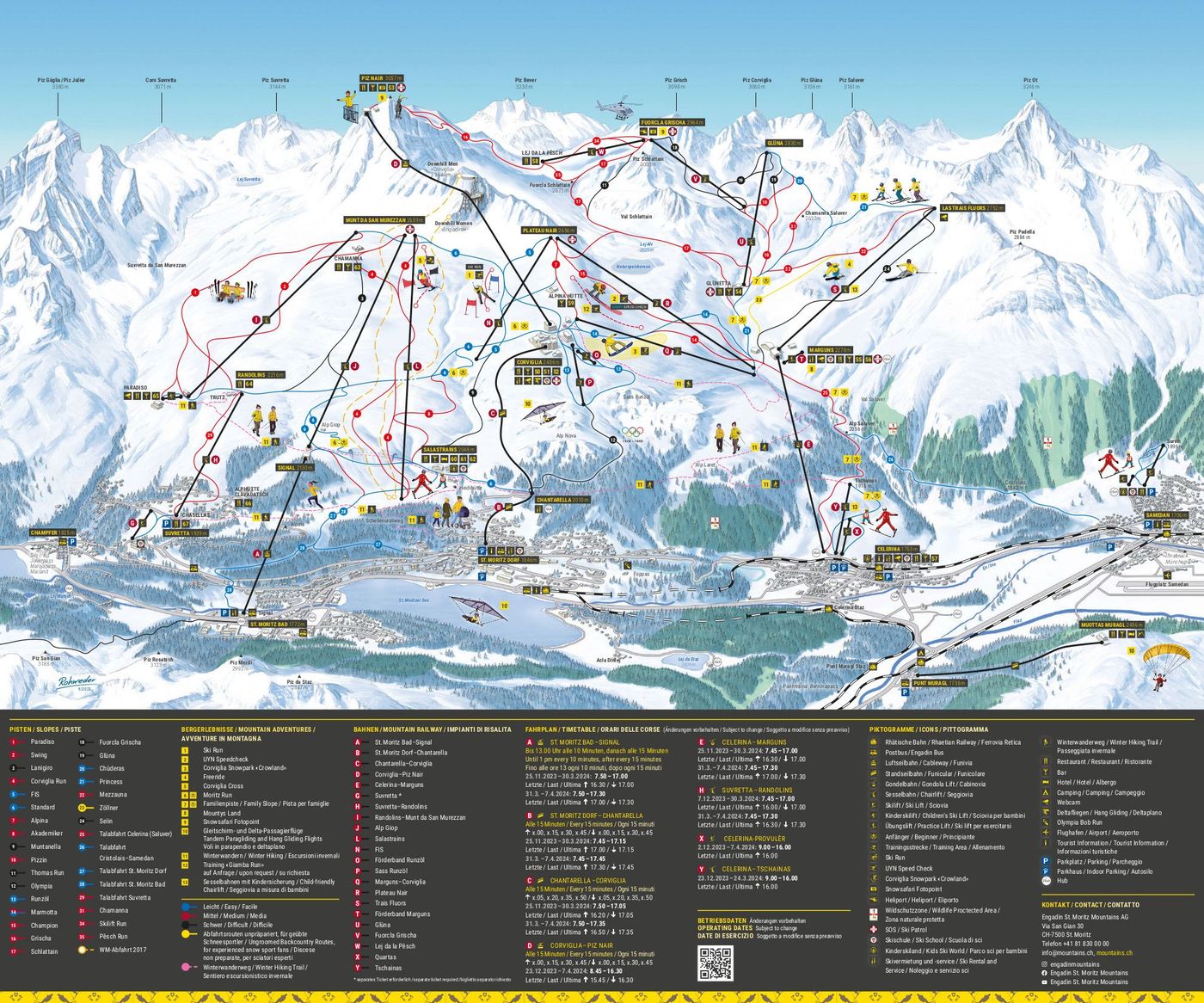 piste map for Corvatsch - Sils - Silvaplana