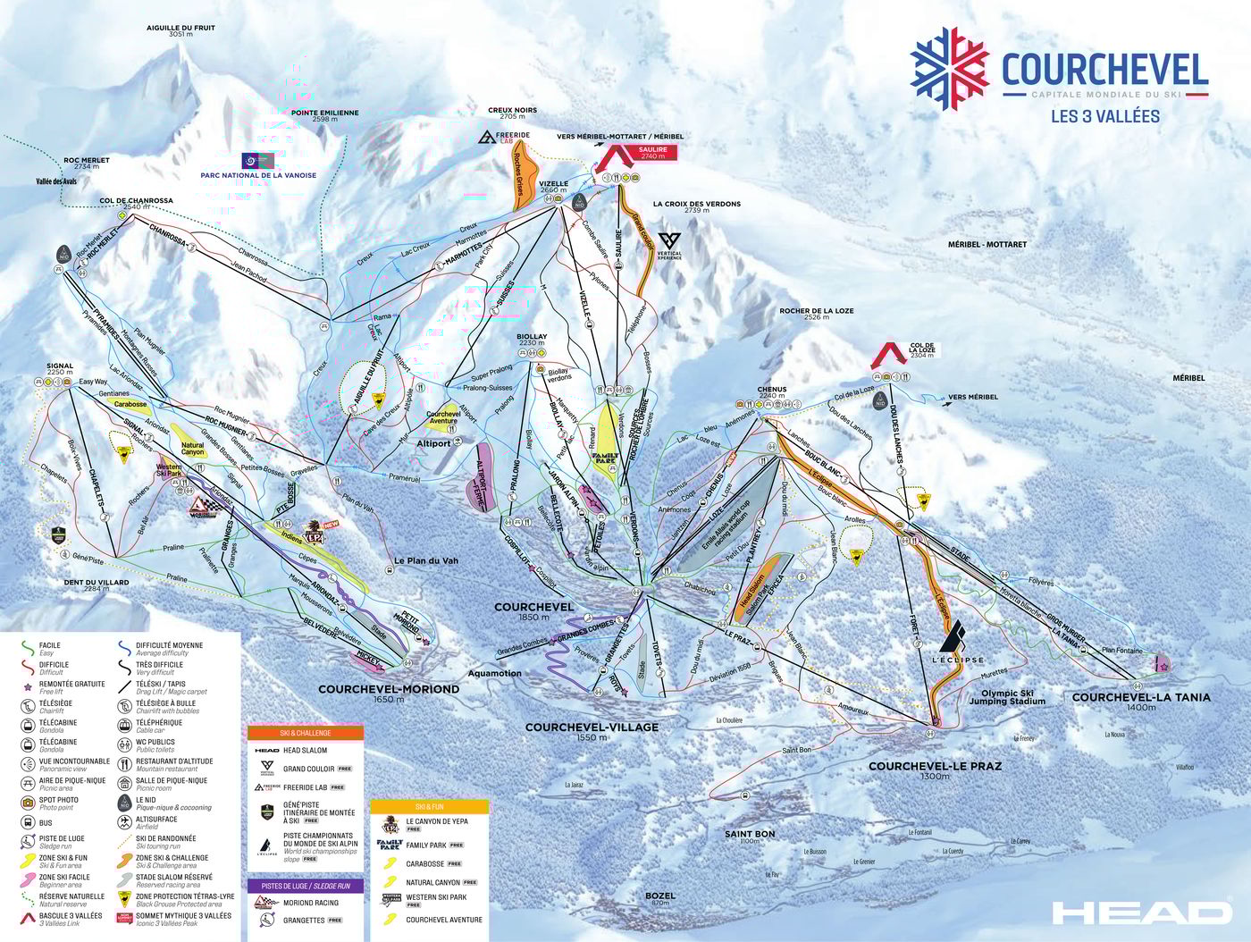 piste map for Courchevel