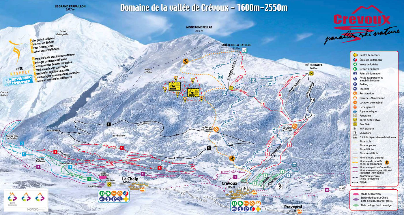 piste map for Crévoux