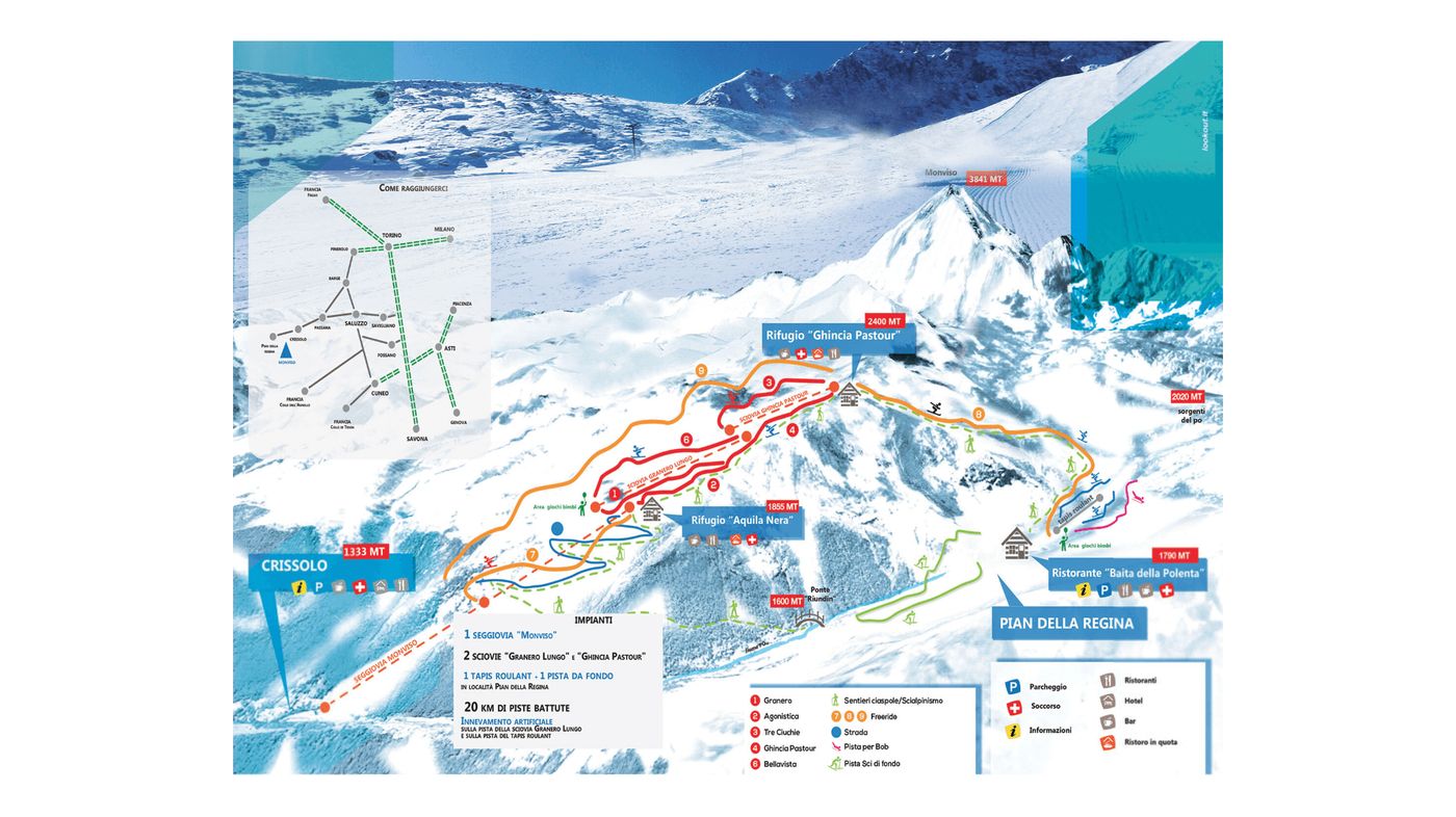 piste map for Crissolo - Monviso Ski