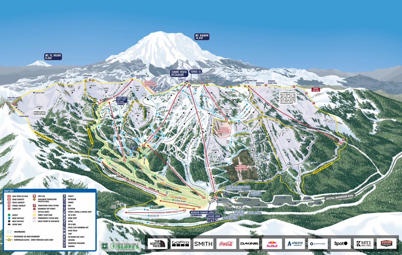 piste map for Crystal Mountain (WA)