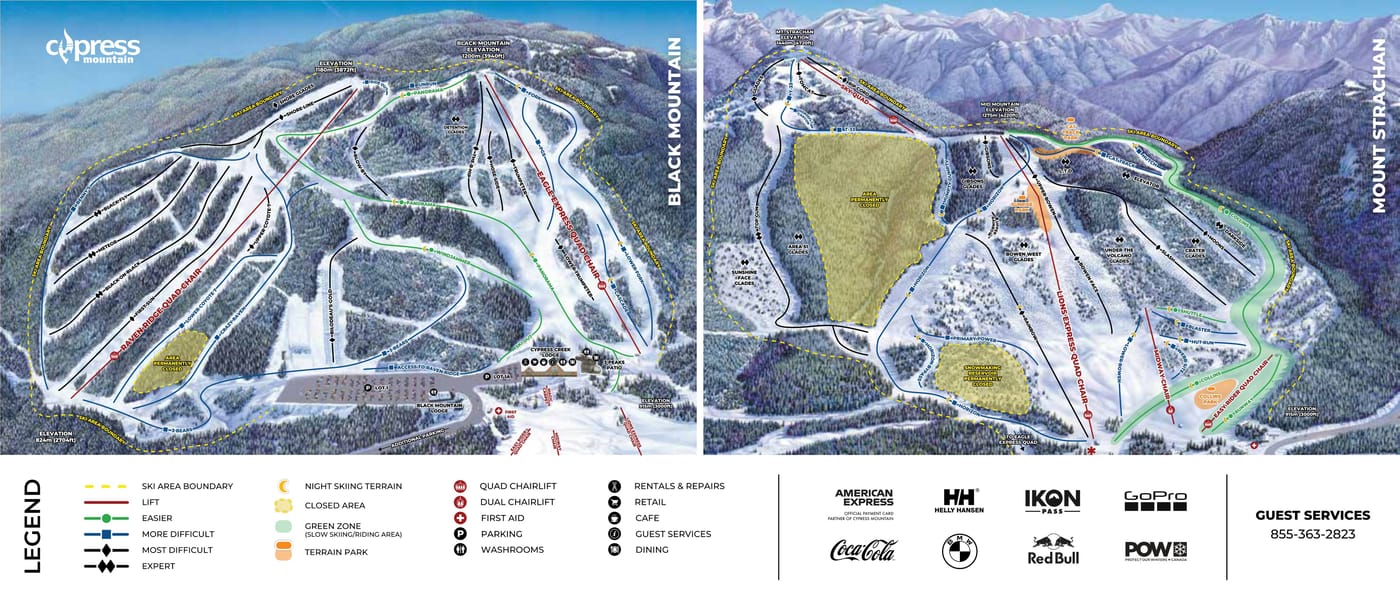 piste map for Cypress Mountain