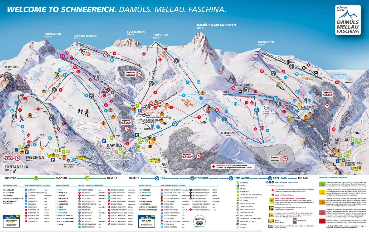 piste map for Damüls