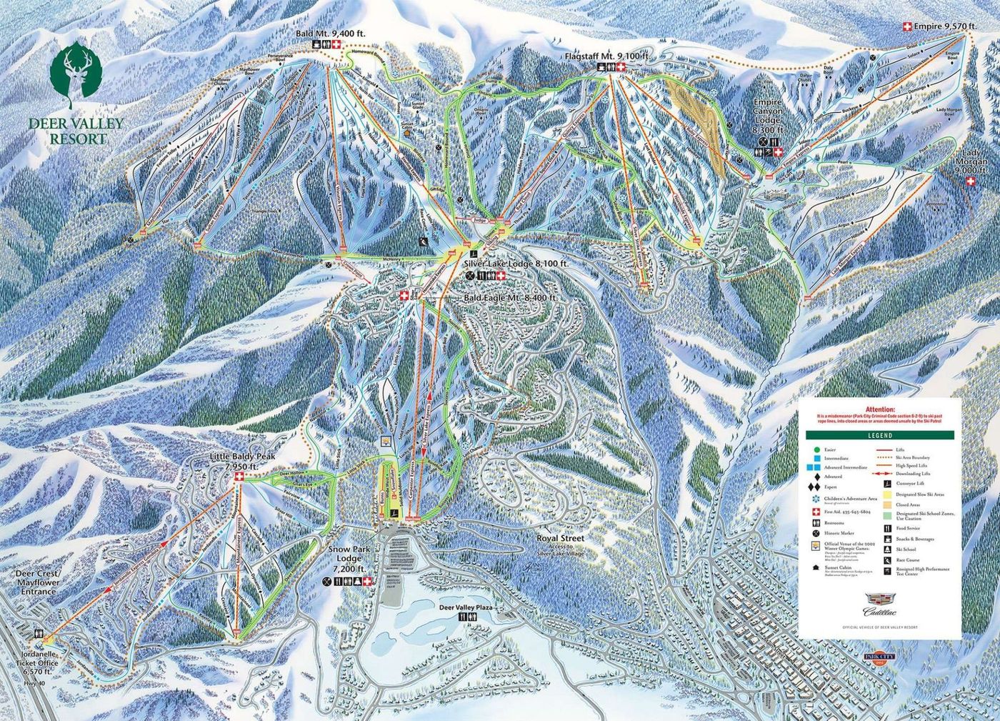 piste map for Deer Valley Resort