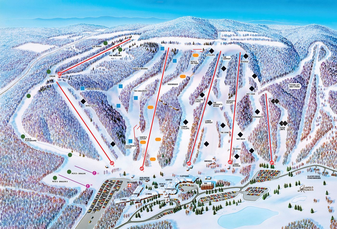 piste map for Devils Head